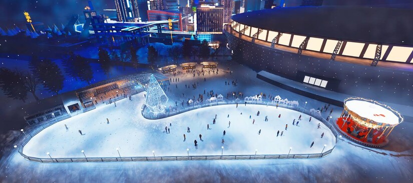 Біля River Mall запрацювала новорічна ковзанка - фото