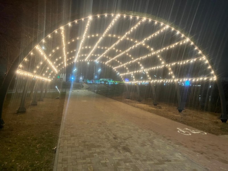 В парке "Прибрежный" на Позняках появилась праздничная иллюминация фото 1